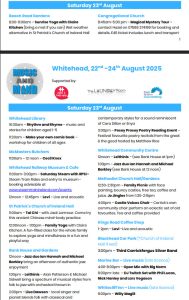 Music and Mind programme Saturday 23 August 2025
