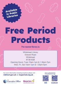 Free period products at Whitehead Library